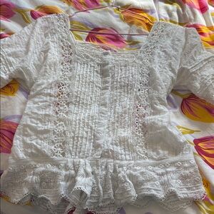 Lacy Dreamy Free People button up Blouse